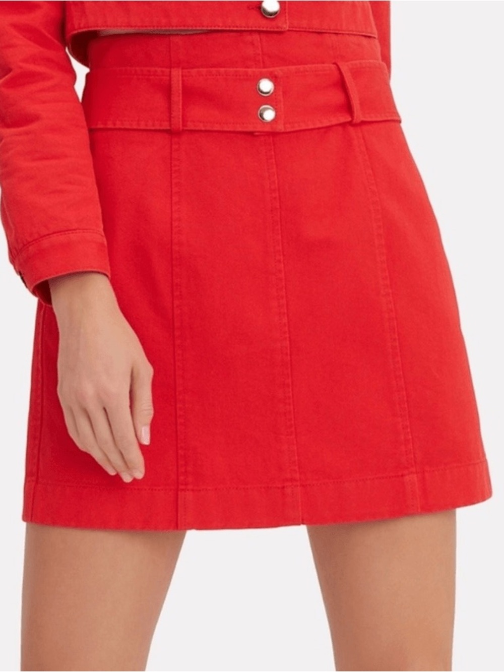 Intermix Abigail Red High Waist A-Line Mini Skirt Size 4 57091